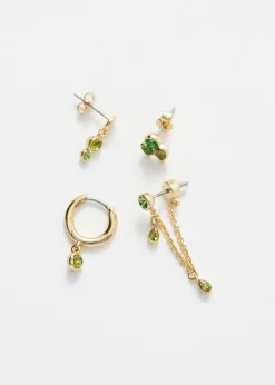 Set aus Kristallohrringen