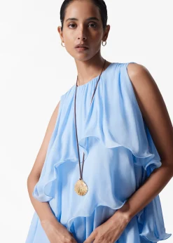 Sleeveless Frill Mini Dress