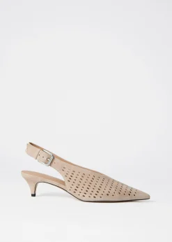 Slingback-Pumps aus Leder
