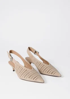 Slingback-Pumps aus Leder