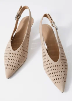 Slingback-Pumps aus Leder