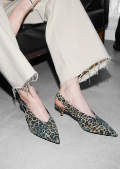 Slingback-Pumps aus Leder