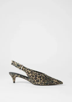 Slingback-Pumps aus Leder