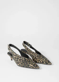 Slingback-Pumps aus Leder