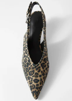 Slingback-Pumps aus Leder