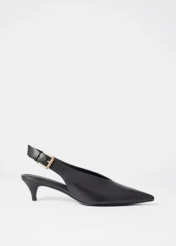 Slingback-Pumps aus Leder