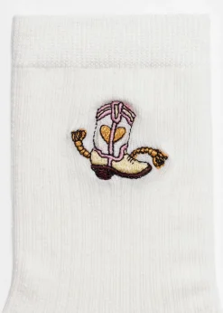 Socken mit Dinosaurier-Stickerei