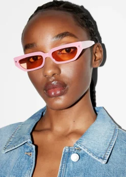 Sonnenbrille mit schmalem Rahmen aus Acetat