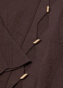 Strickjacke aus Merinowoll-Mix mit Wellenkante
