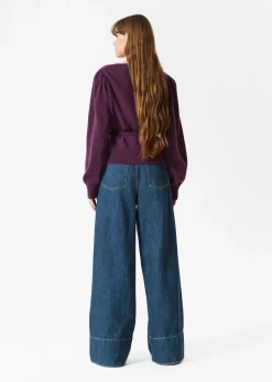 Strickjacke aus Mohair-Mix in Wickeloptik