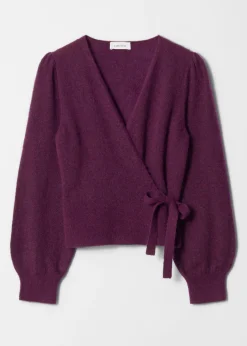 Strickjacke aus Mohair-Mix in Wickeloptik