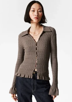 Strickjacke mit Kragen