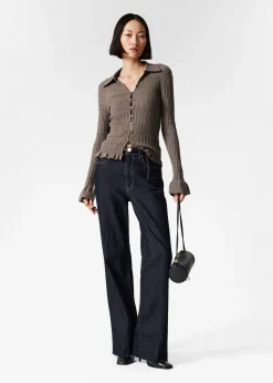 Strickjacke mit Kragen