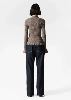 Strickjacke mit Kragen