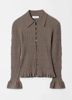 Strickjacke mit Kragen