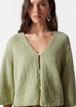 Strickjacke mit kurzen Ärmeln