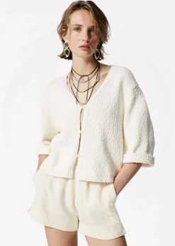 Strickjacke mit kurzen Ärmeln