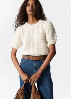 Strickoberteil mit Wellenkante