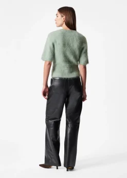 Strick-T-Shirt mit gebürsteter Textur