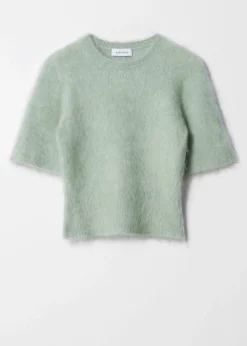 Strick-T-Shirt mit gebürsteter Textur