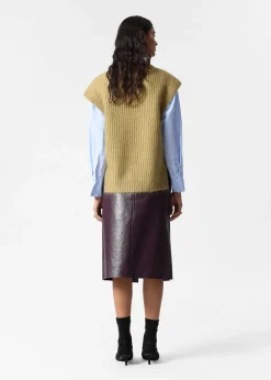 Strickweste mit V-Ausschnitt aus Mohair-Mix