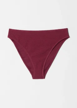 Strukturierte, hoch sitzende Bikinihose