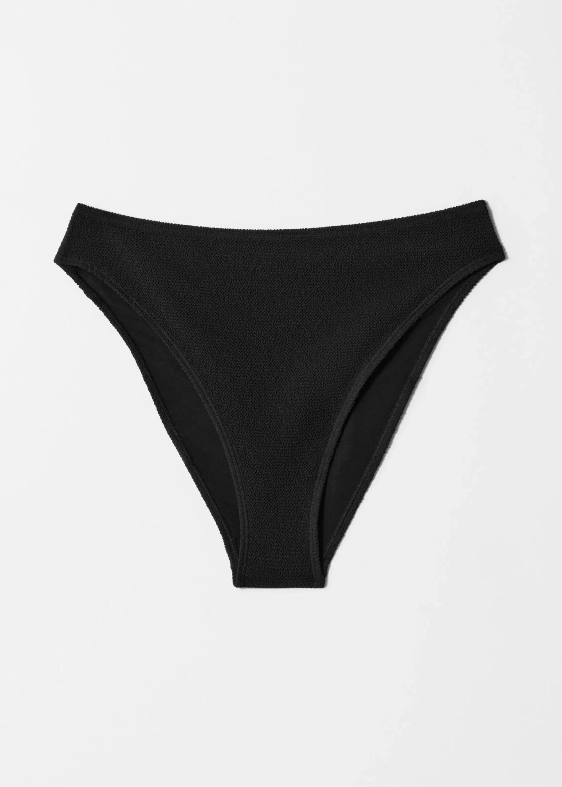 Strukturierte, hoch sitzende Bikinihose