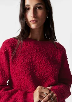Strukturierter Jacquard-Strickpullover