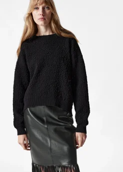Strukturierter Jacquard-Strickpullover