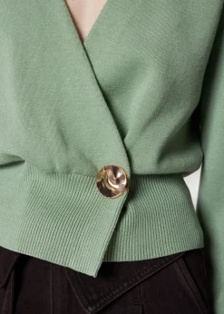Taillierte Strickjacke in Wickeloptik