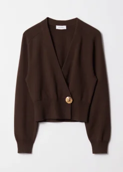 Taillierte Strickjacke in Wickeloptik