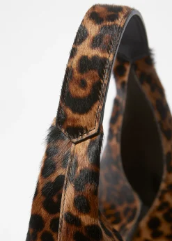 Tragetasche aus Leder mit Leopardenmuster