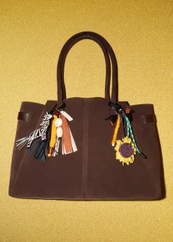 Tragetasche aus Veloursleder