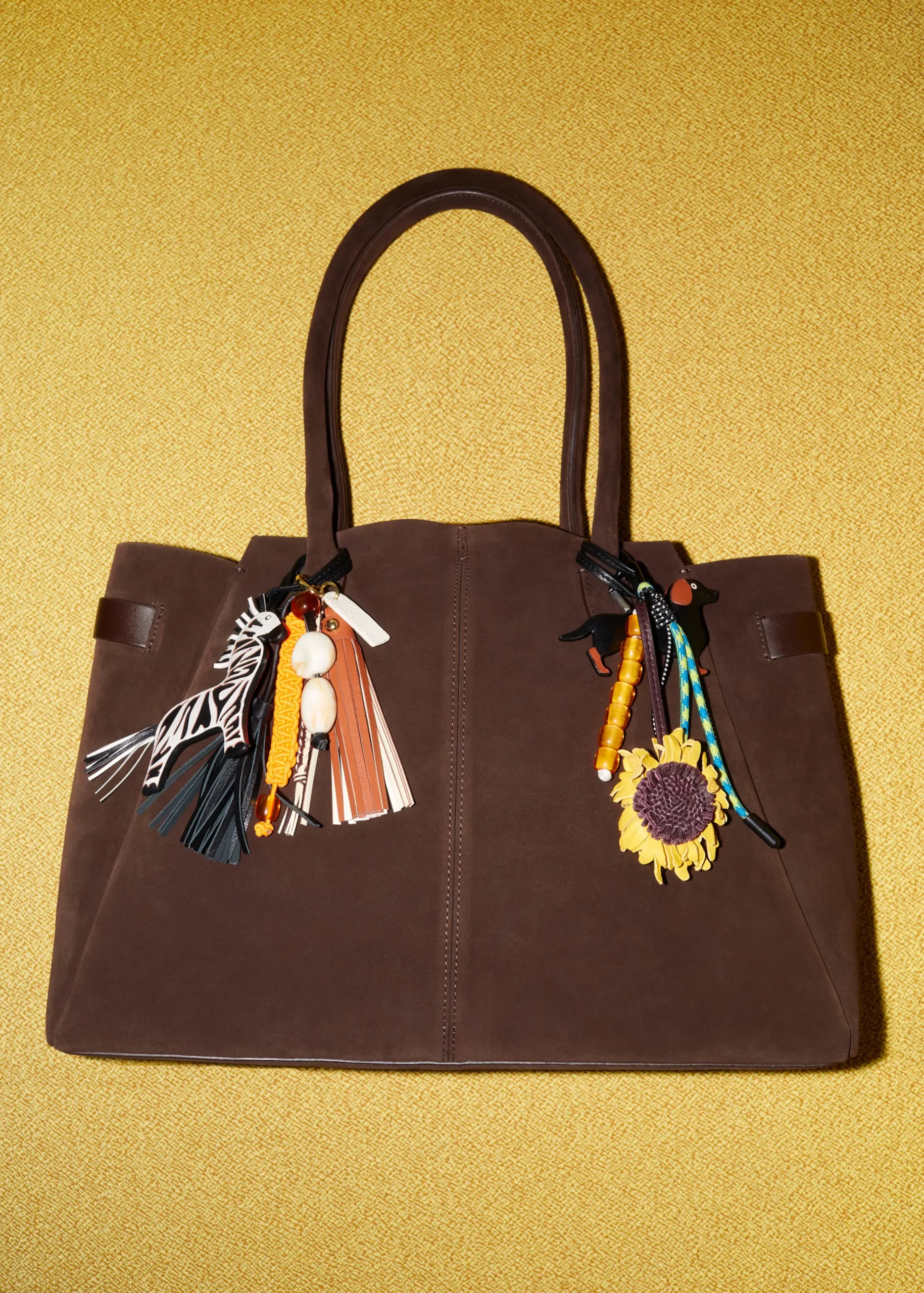 Tragetasche aus Veloursleder