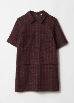 Tweed-Minikleid mit Kragen
