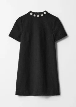Tweed-Minikleid mit Verzierungen