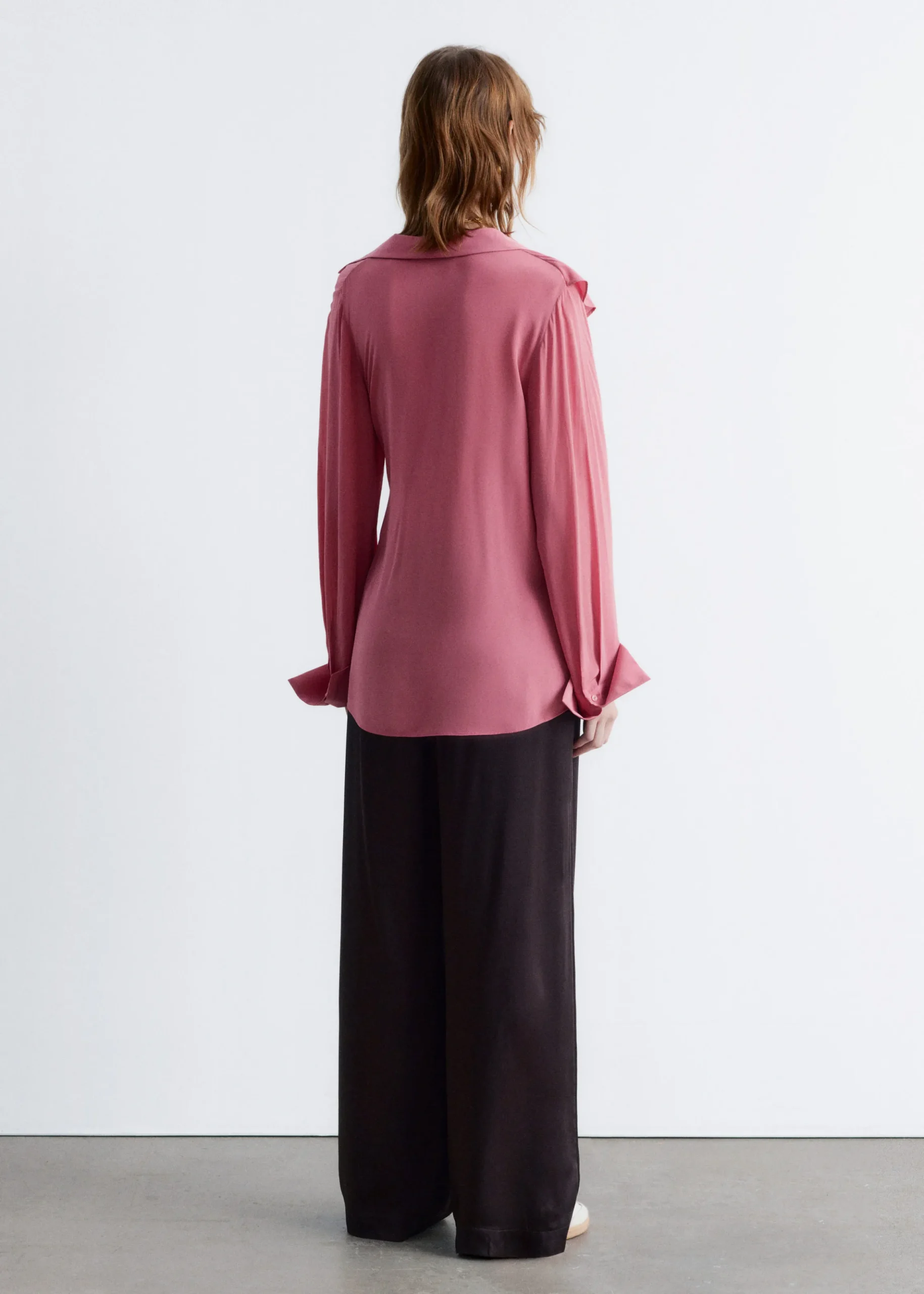 Wickelbluse mit Rüschen