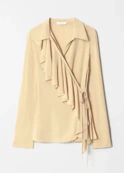 Wickelbluse mit Rüschen