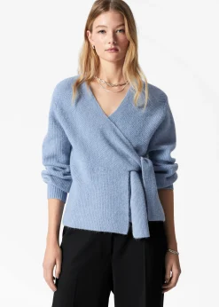Wickel-Strickjacke aus Alpaka-Mix