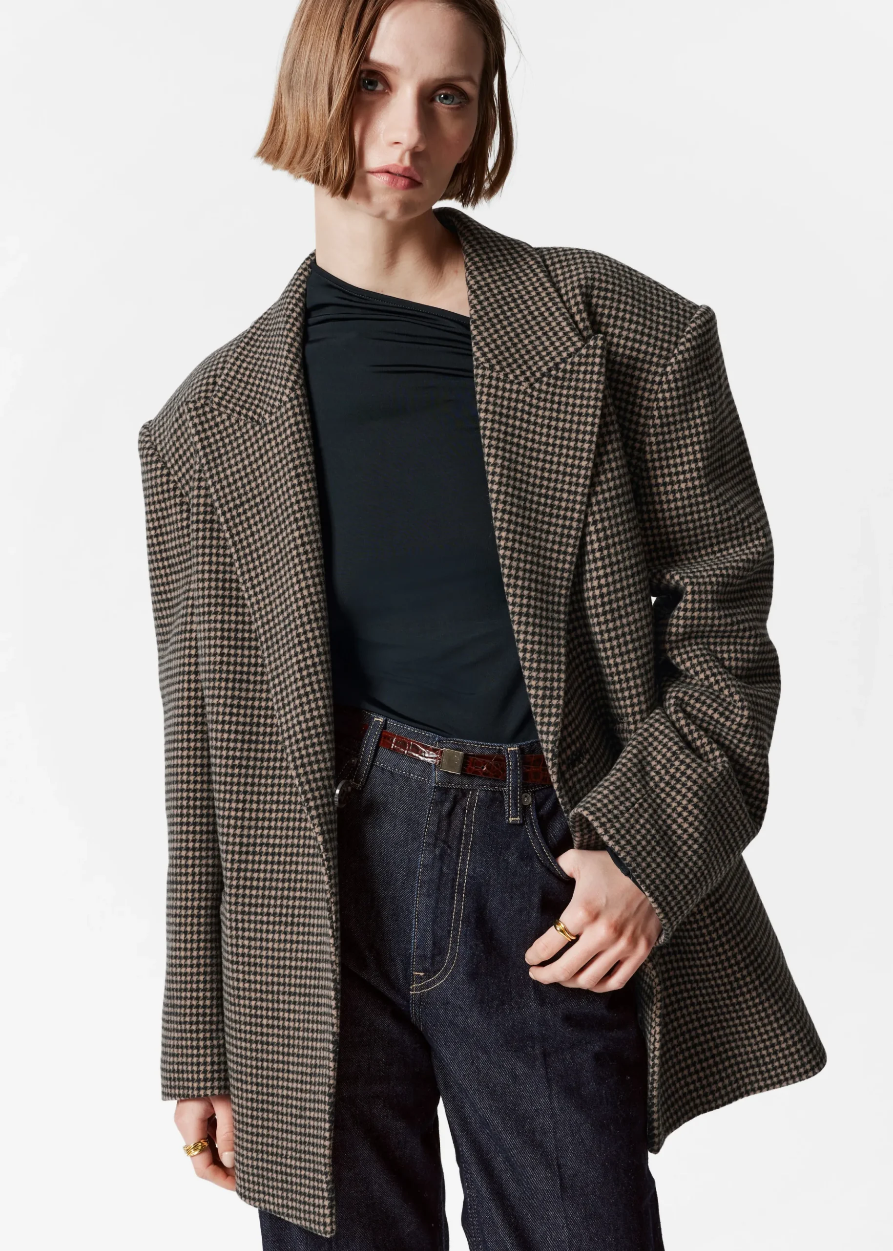 Wollblazer mit Gürtel