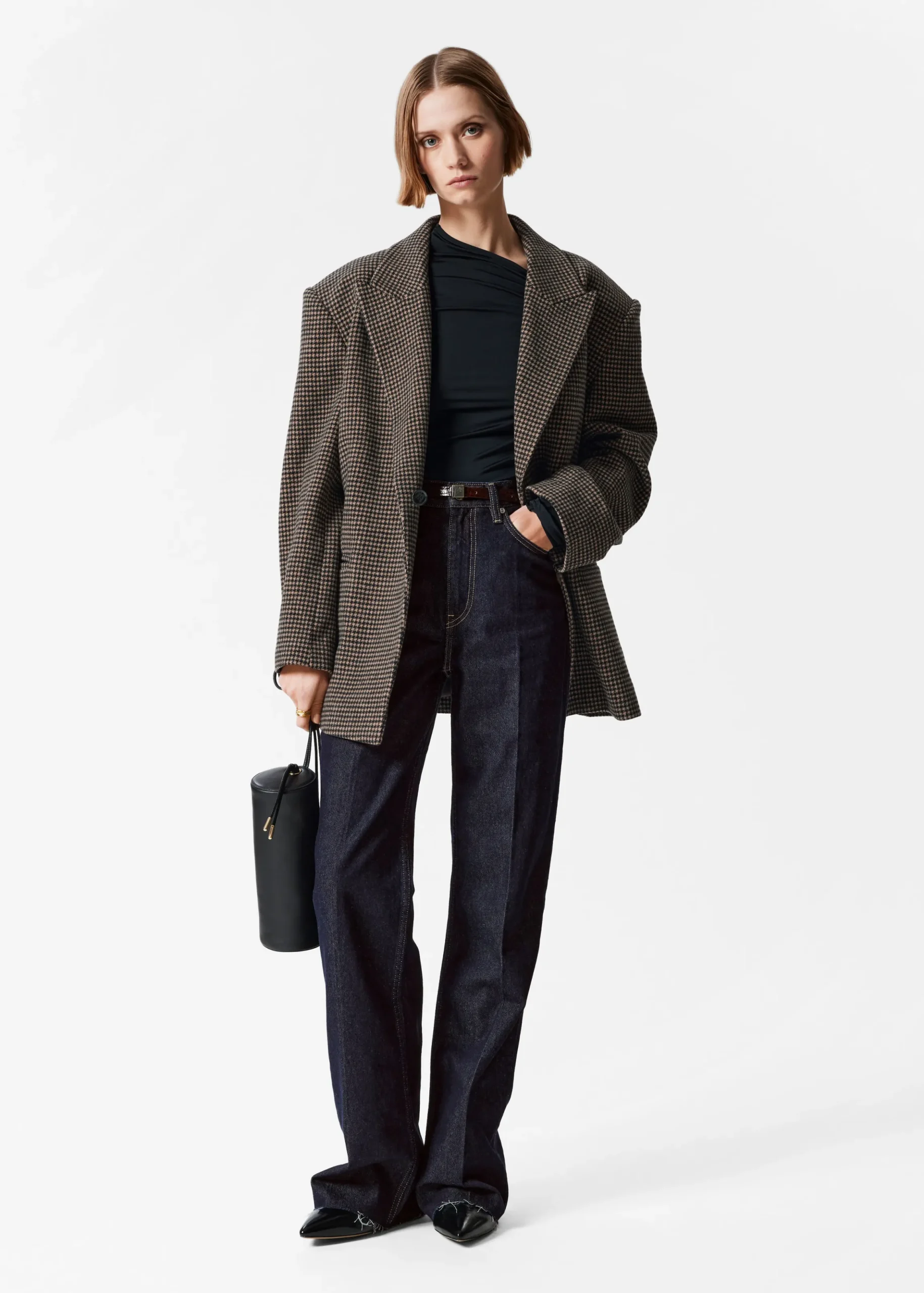 Wollblazer mit Gürtel