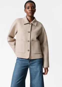 Wolljacke mit Kragen