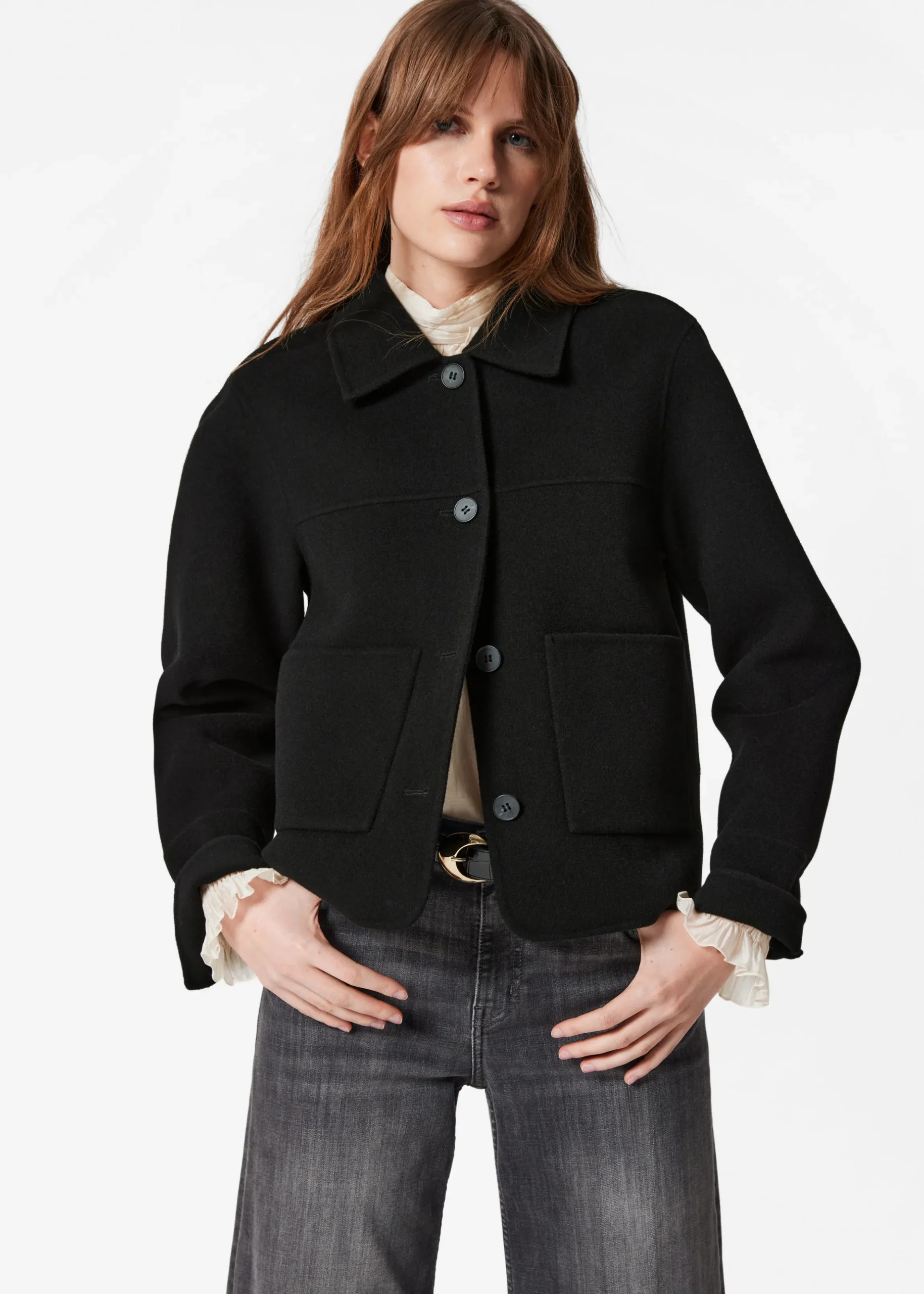 Wolljacke mit Kragen